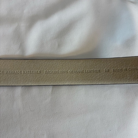 CHICO’S Belt Sz S/M Mixed Metal Interlock Buckle Leatherer Backing - Picture 5 of 10